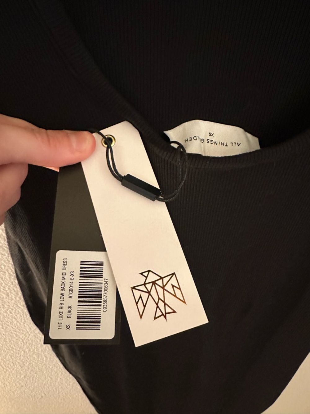 NWT All Things GoldenClassic Black Maxi Bodycon Dress - Sleek Women's Slip Dress - Picture 8 of 8